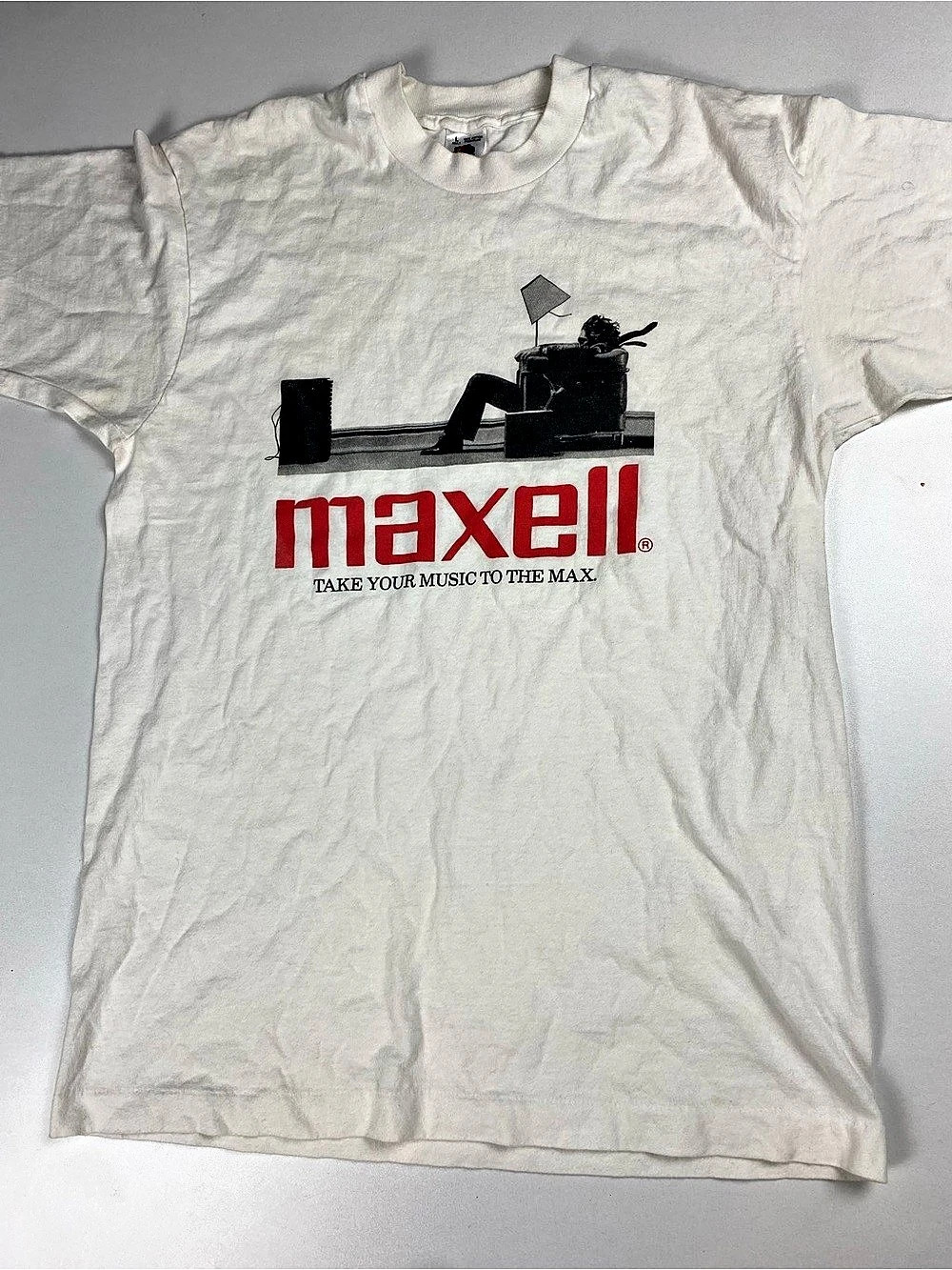 Fruit of the Loom Vintage Maxell Take Your Music To The Max Promo T-Shirt - L